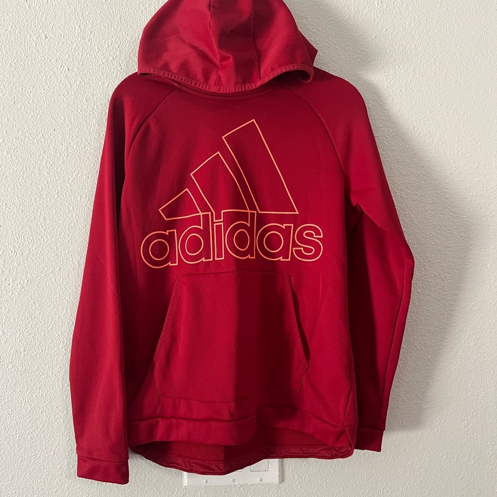 Adidas Bold Red Pullover Hoodie
